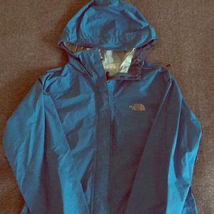 Brilliant Blue North Face Short Raincoat